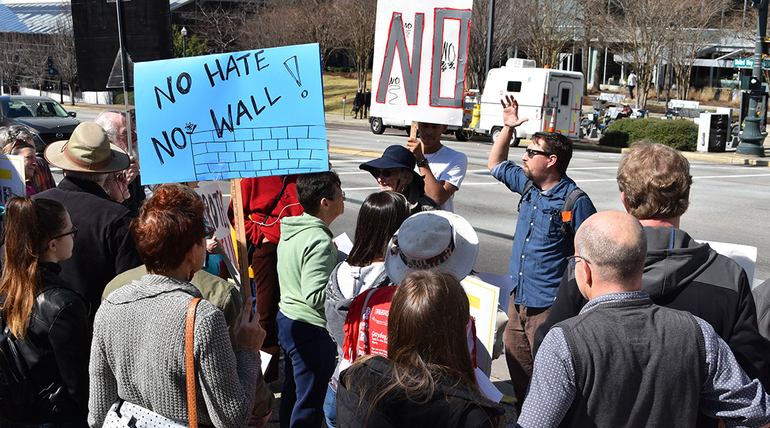 Protests erupt over border wall