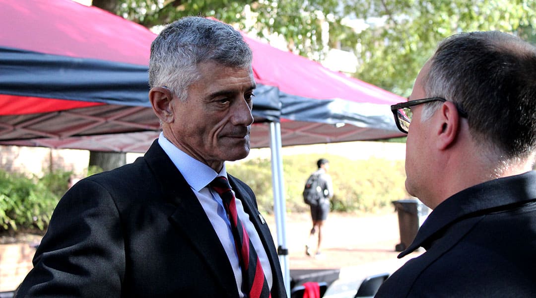 Caslen meets students at Greene Street office hours