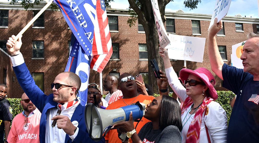 Protests erupt as Trump visits Benedict College