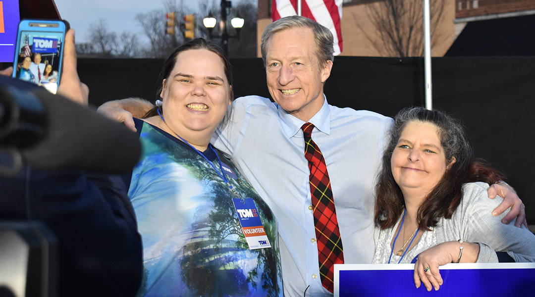 Steyer calls for $22 minimum wage, 12-year term limits