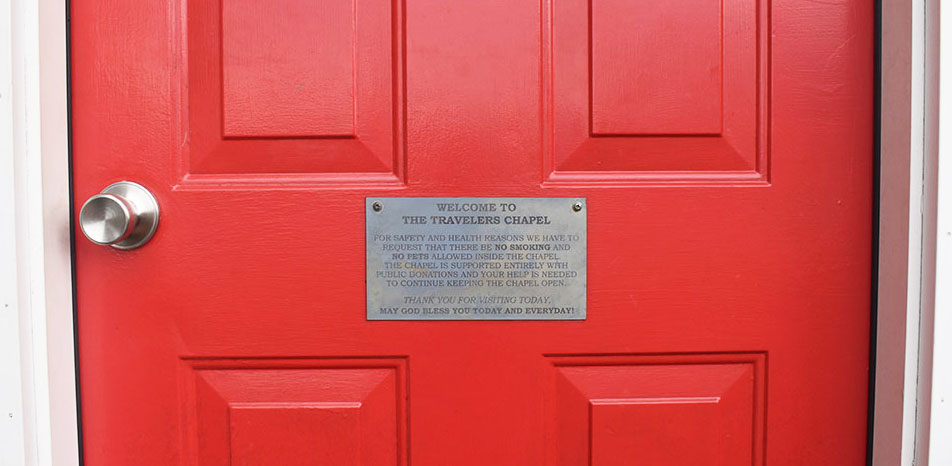 door of the Traveler's Chapel