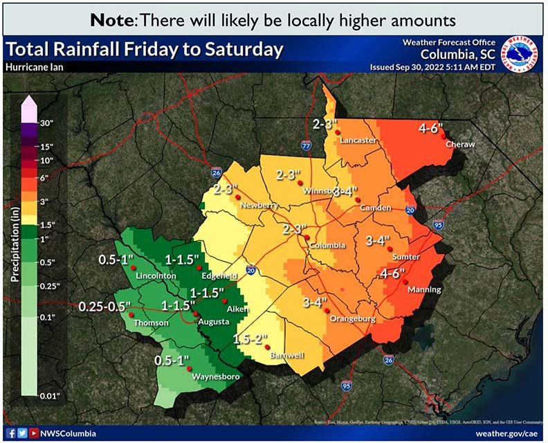 Flooding, high winds concerns in Midlands as Ian hits SC 