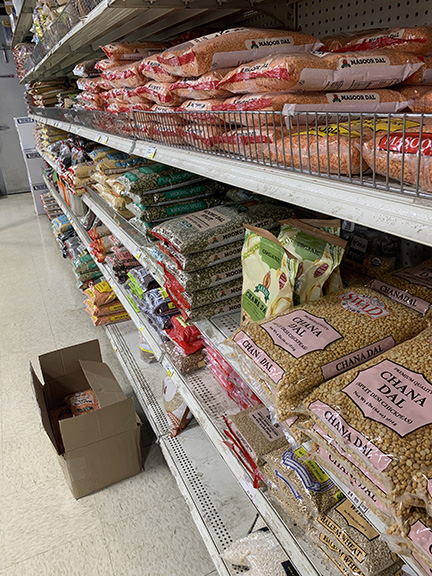 A variety of chickpeas in the Indian Grocery Store.