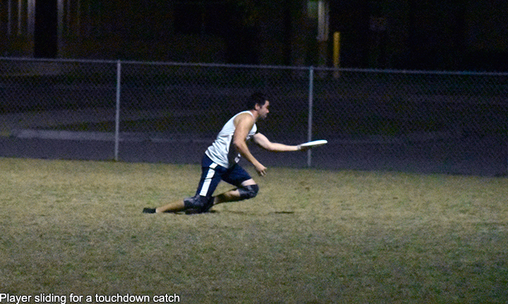Photo of diving frisbee catch