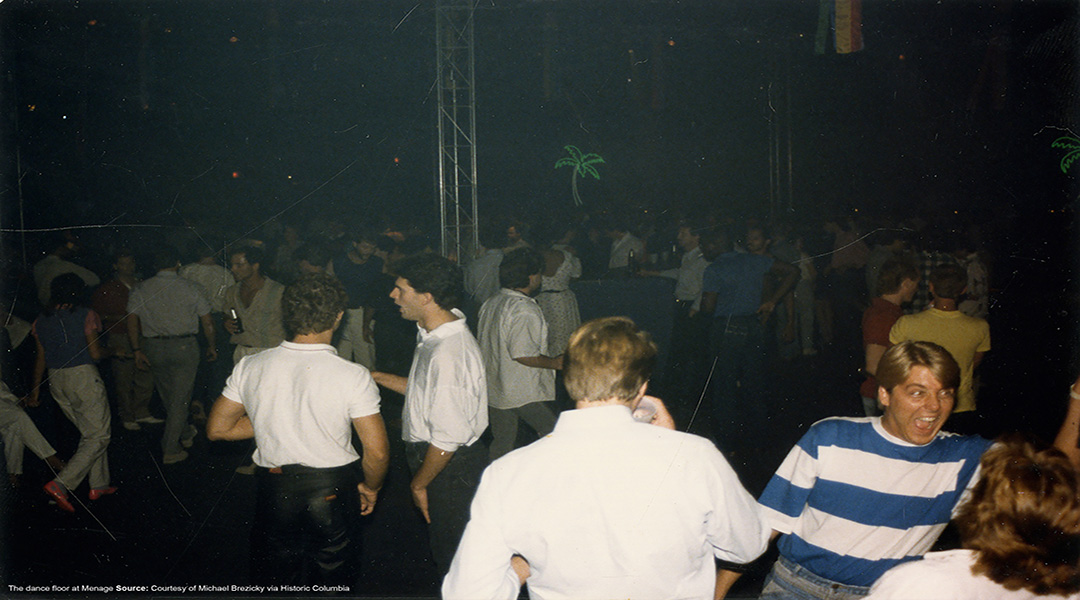 the crowded dance floor at menage