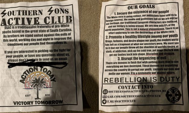 Sheriff’s department studying white nationalist flyer from Blythewood resident