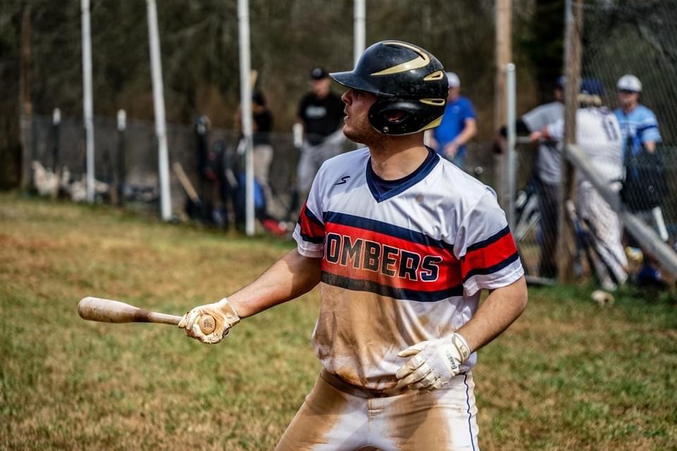 A member of MABL's Columbia Bombers readying for his at-bat.