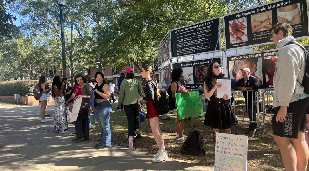 ‘Genocide Photos Ahead’: Anti-abortion group displays graphic photos on USC’s campus