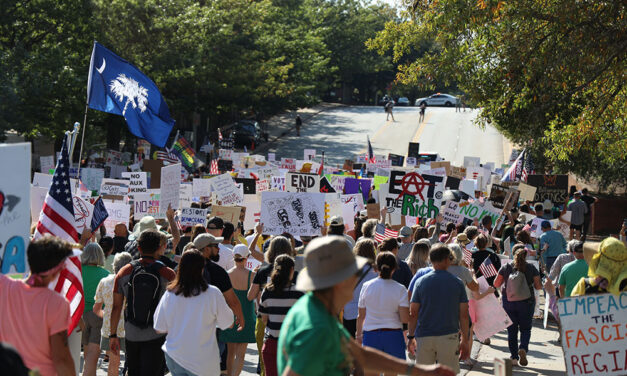 ‘No Kings’ attracts colorful characters, leads first anti-Trump march through Columbia