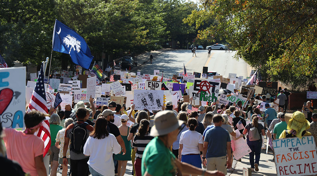 ‘No Kings’ attracts colorful characters, leads first anti-Trump march through Columbia