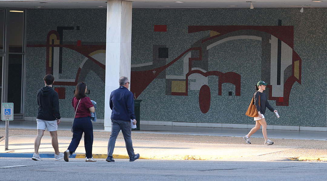 A mural at the foot of the Horseshoe sparks talk of historic preservation in Columbia